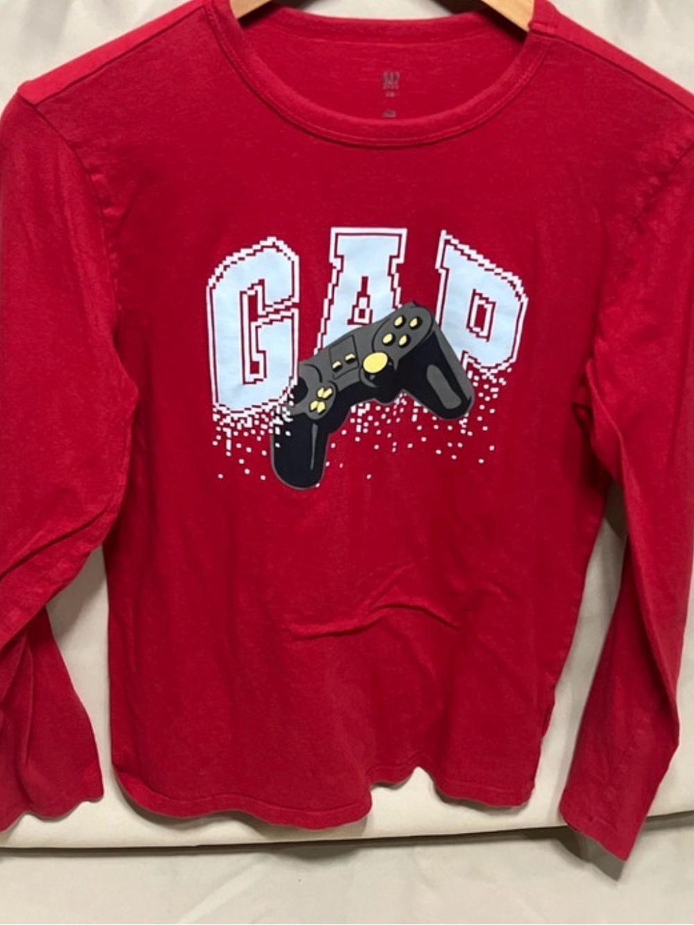GAP Red Long-Sleeve Tee with Game Controller Graphic